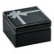 Contemporary Home Living 5.75" Black Onyx Glass Jewelry Box with Bow Design